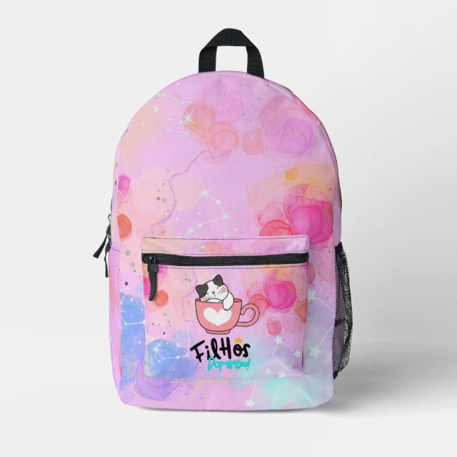 Pattern print Cut Sew Backpack (Front)