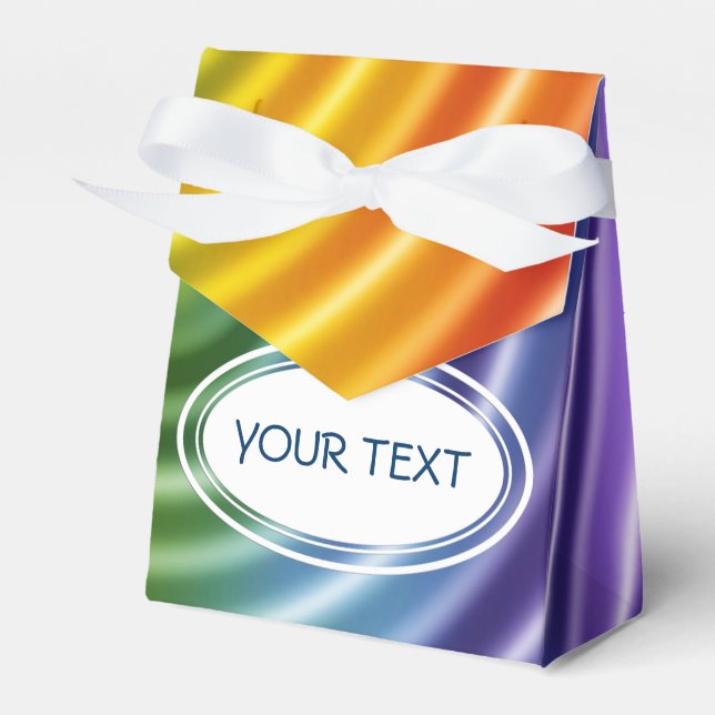 Pattern - rainbow ripples + your text favor boxes (Front Side)