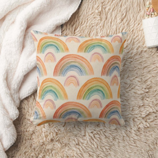 Pattern Rainbow Throw Pillow (Blanket)