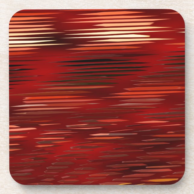 pattern red 1 created by Christine Bässler Beverage Coaster (Front)