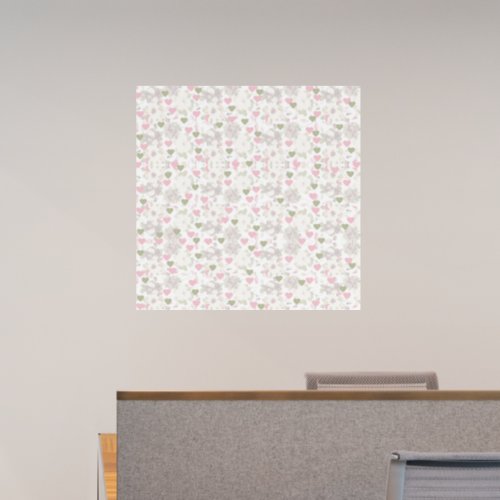 pattern red and green and pink hearts and white ro wall decal 