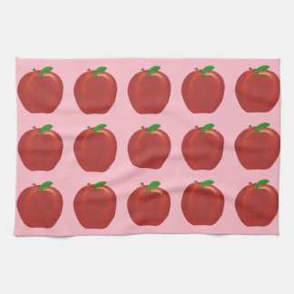 Pattern Red Apples Green Leaves Kitchen Towels