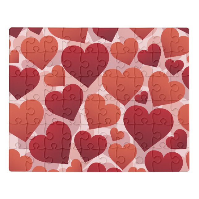 Pattern red Hearts Love Romance Valentine's Day Jigsaw Puzzle (Puzzle Horizontal)