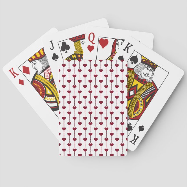 Pattern/Red Hearts Poker Cards (Back)