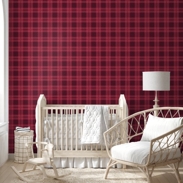 Pattern Red Plaid Checks Room Office  Wallpaper (Kids)