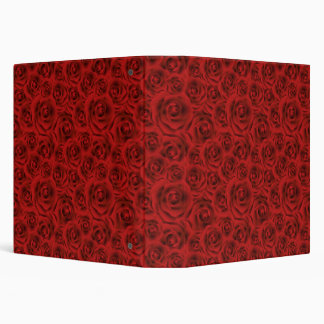 Pattern red roses, flowers of love, girlfriend gif 3 ring binder