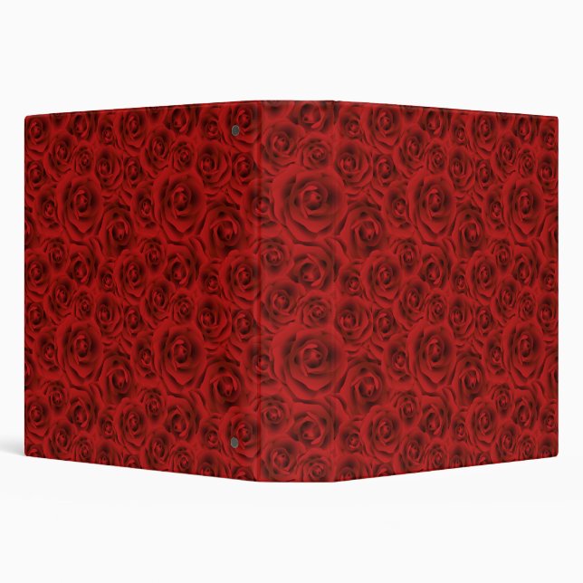 Pattern red roses, flowers of love, girlfriend gif 3 ring binder (Background)