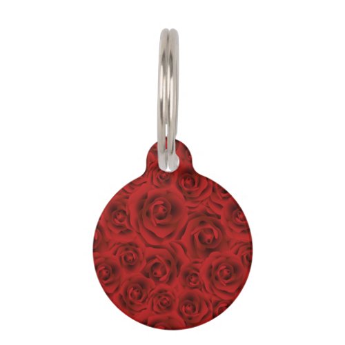 Pattern red roses flowers of love girlfriend gif pet ID tag