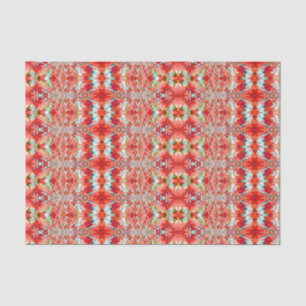 Pattern Red Teal White Colorful Modern Vintage Tissue Paper