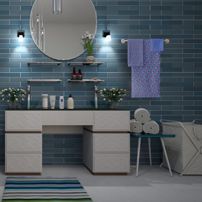 Pattern red yellow mini wildflower  bath towel set (Creator Uploaded)