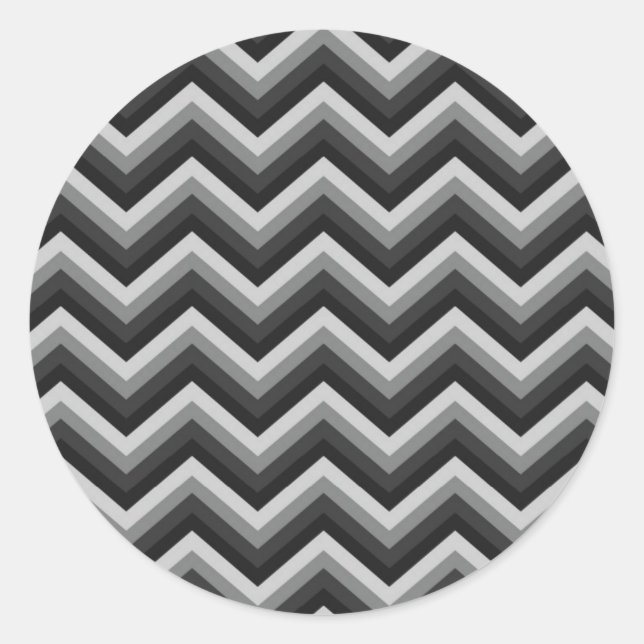Pattern Retro Zig Zag Chevron Classic Round Sticker (Front)