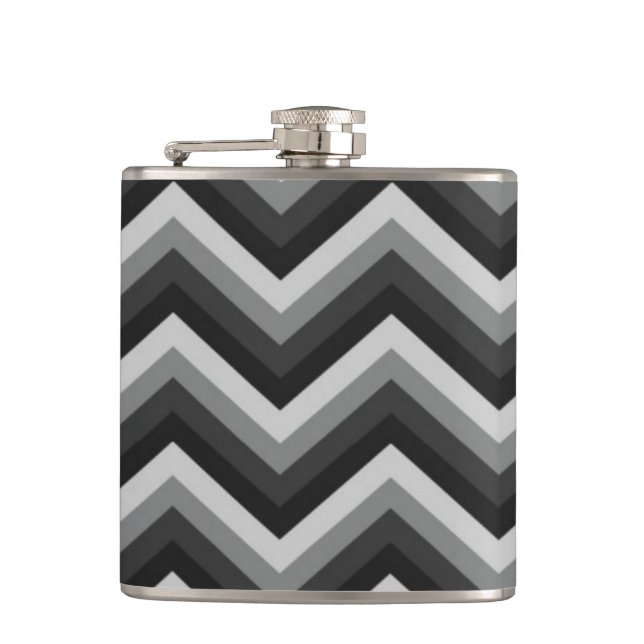 Pattern Retro Zig Zag Chevron Flask (Front)