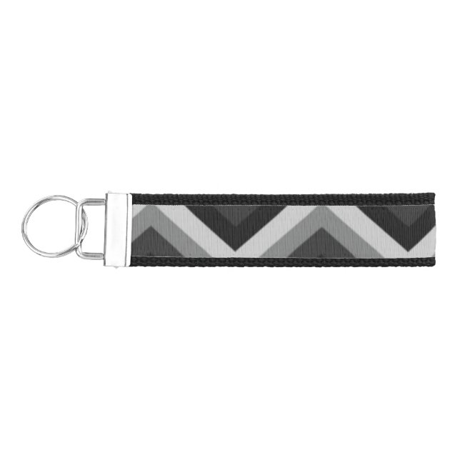 Pattern Retro Zig Zag Chevron Wrist Keychain (Keys on Left)