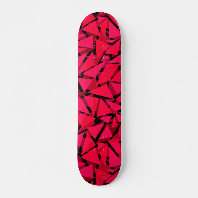 pattern scarlet bright red ,geometric ,abstract skateboard (Front)