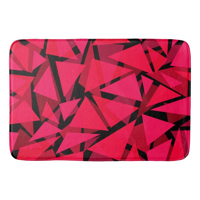 pattern scarlet bright red ,geometric ,abstract th bath mat (Front)
