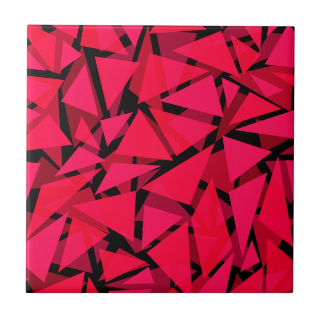 pattern scarlet bright red ,geometric ,abstract th ceramic tile (Front)
