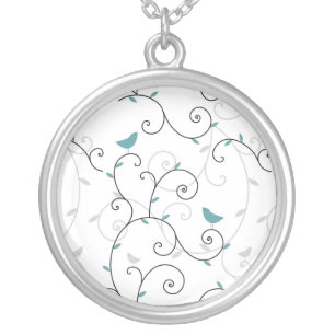 pattern silver plated necklace