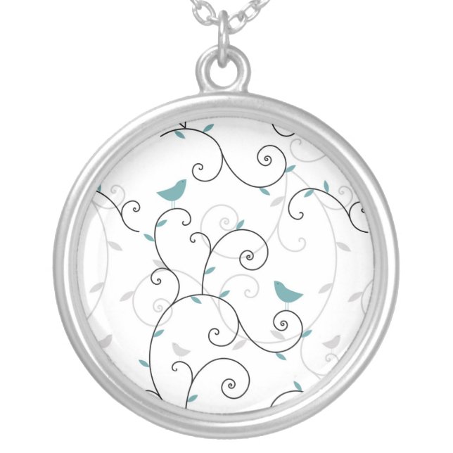 pattern silver plated necklace (Front)