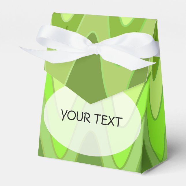Pattern - sinus zigzag green + your text favor boxes (Front Side)
