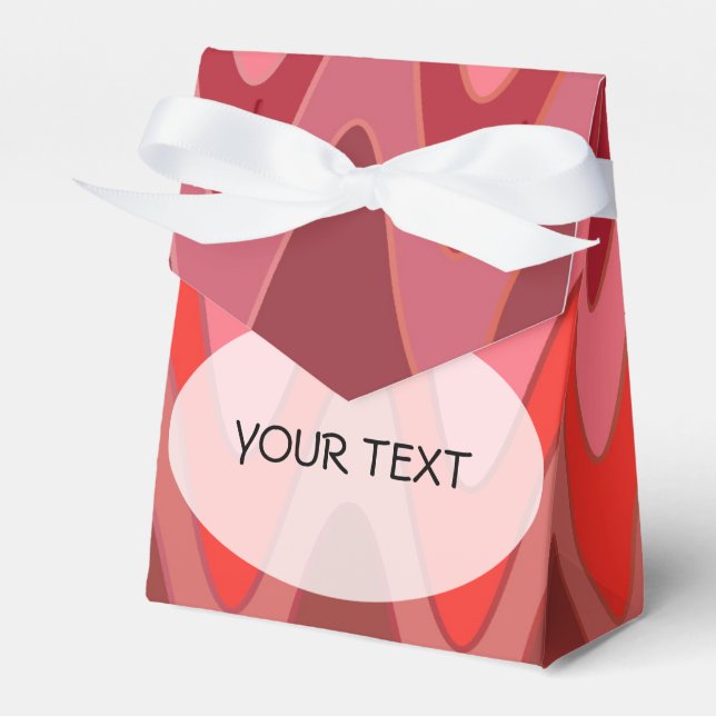 Pattern - sinus zigzag red + your text favor boxes (Front Side)