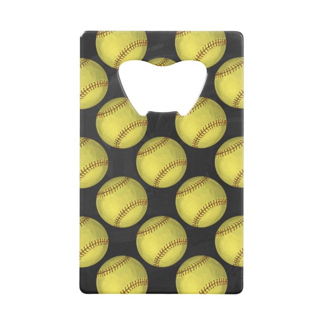 Pattern Softball Credit Card Bottle Opener (Front)
