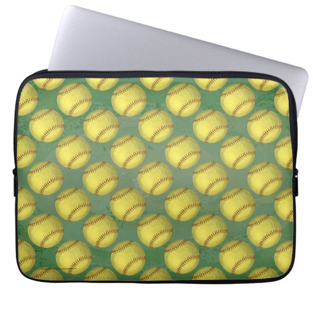 Pattern Softball Laptop Sleeve (Front)