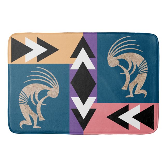 Pattern Southwest Kokopellis  Bath Mat (Front)
