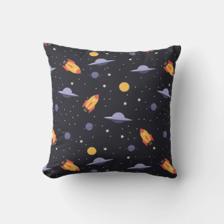 Pattern space lavender orange black throw pillow