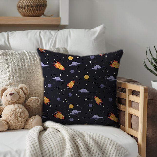 Pattern space lavender orange black throw pillow (Pattern space lavender orange black throw pillow.)