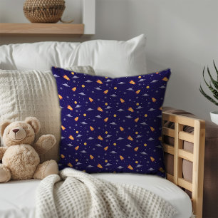 Pattern space lavender orange dark blue throw pillow