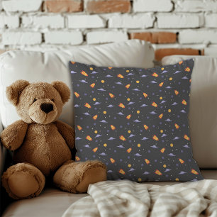 Pattern space lavender orange gray throw pillow