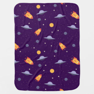 Pattern space lavender orange purple baby blanket