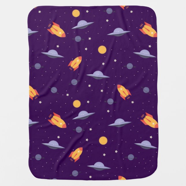 Pattern space lavender orange purple baby blanket (Front)