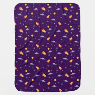 Pattern space lavender orange purple baby blanket