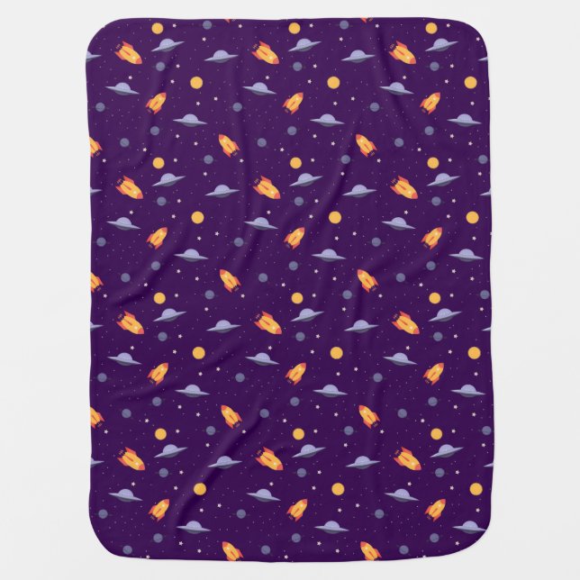 Pattern space lavender orange purple baby blanket (Front)