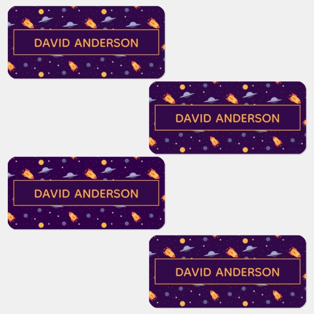 Pattern space ufo orange purple labels (Group)