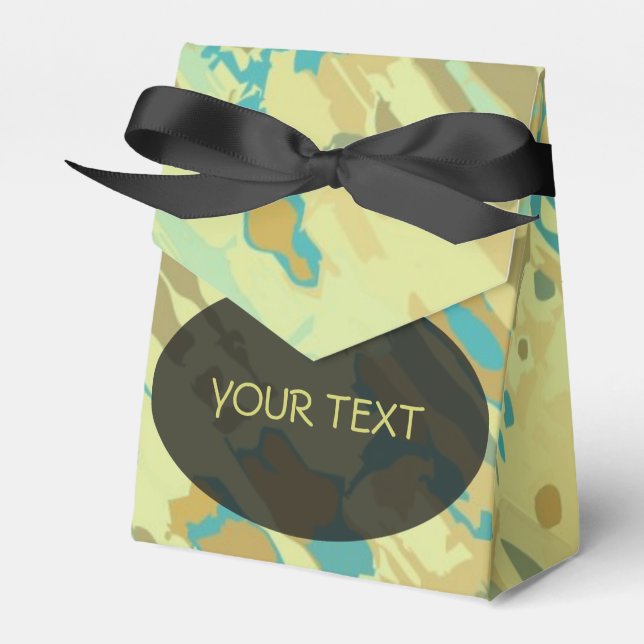 Pattern - splatter camouflage + your text favor boxes (Front Side)