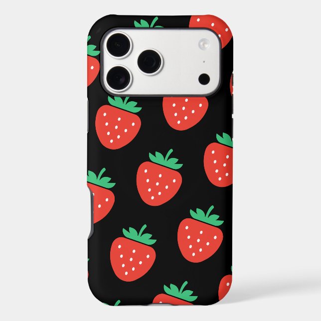 pattern strawberries iPhone case (Back)