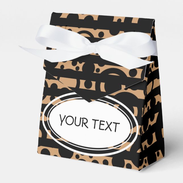 Pattern - stripes - black + your text & backgr. favor boxes (Front Side)