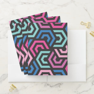 Pattern Stylish Modern- Fashion Geometric colorful Pocket Folder