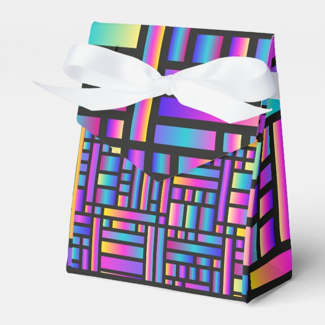 Pattern Stylish Modern- Fashion Geometric Tartan Favor Boxes (Front Side)