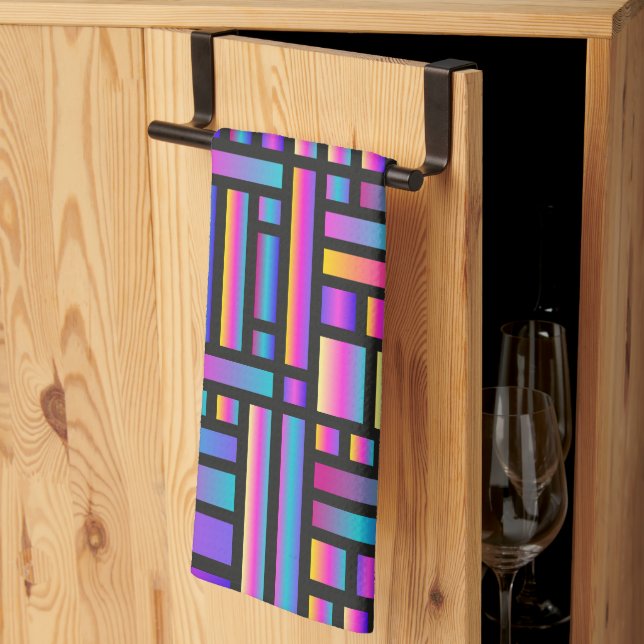 Pattern Stylish Modern- Fashion Geometric Tartan   Kitchen Towel (Thirds Fold)