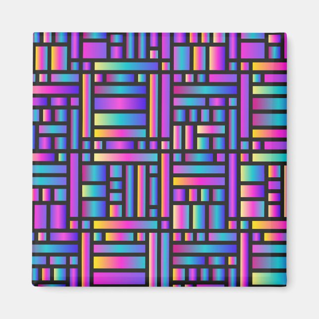 Pattern Stylish Modern- Fashion Geometric Tartan Magnet (Front)