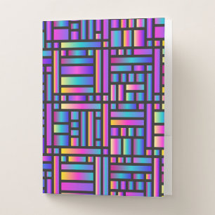 Pattern Stylish Modern- Fashion Geometric Tartan Pocket Folder