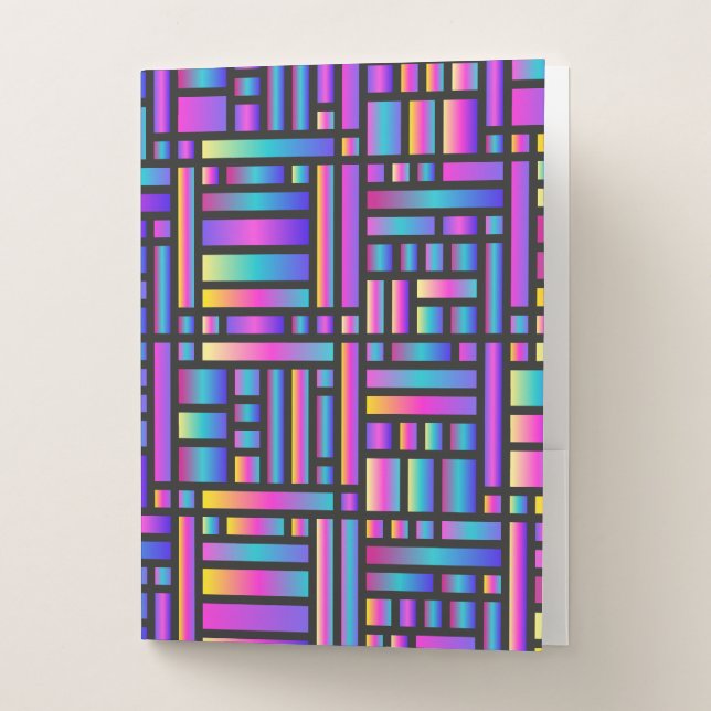 Pattern Stylish Modern- Fashion Geometric Tartan Pocket Folder (Front)