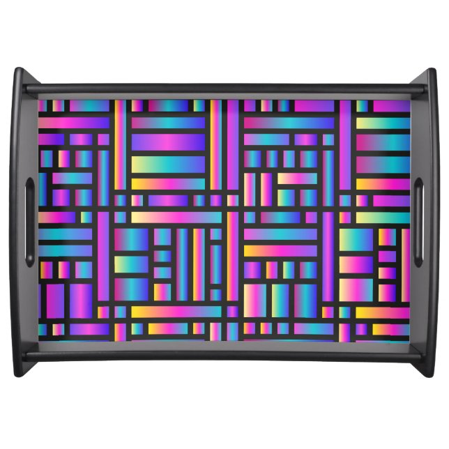 Pattern Stylish Modern- Fashion Geometric Tartan Serving Tray (Front)