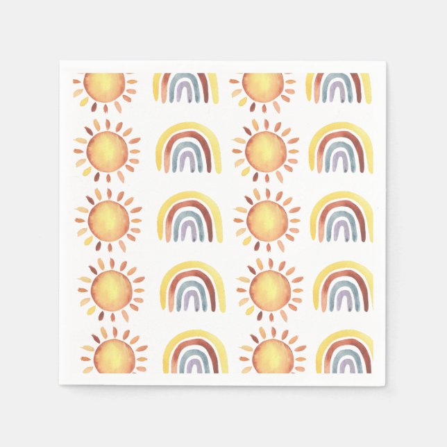 Pattern sun and rainbow napkins (Front)