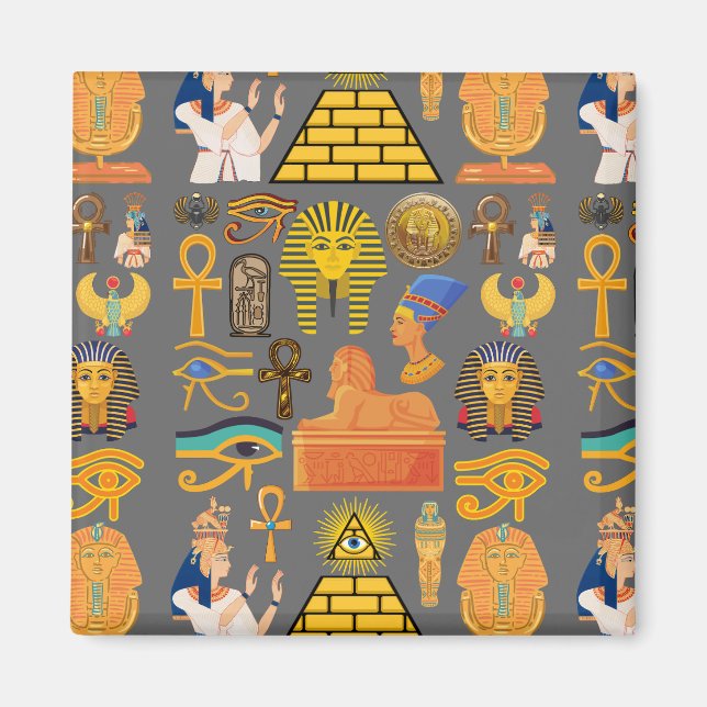 Pattern Symbol Ancient Egyptian Hieroglyphic  Magnet (Front)