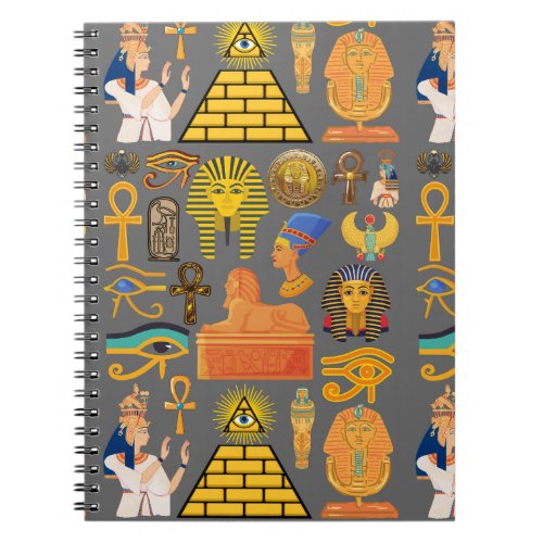 Pattern Symbol Ancient Egyptian Hieroglyphic  Notebook