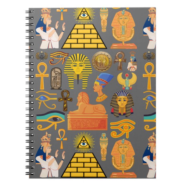 Pattern Symbol Ancient Egyptian Hieroglyphic  Notebook (Front)